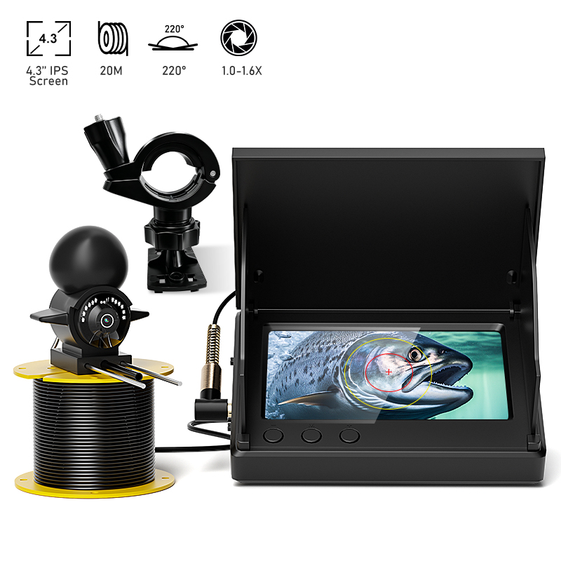 Fish Finder Portable - 4.3인치 LCD 휴대용 어군탐지기, 20m 수중